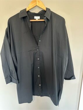 J. Jill Black Lightweight Button-Up Shirt Jacket